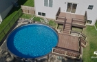 Multi level multi colored Trex pool deck